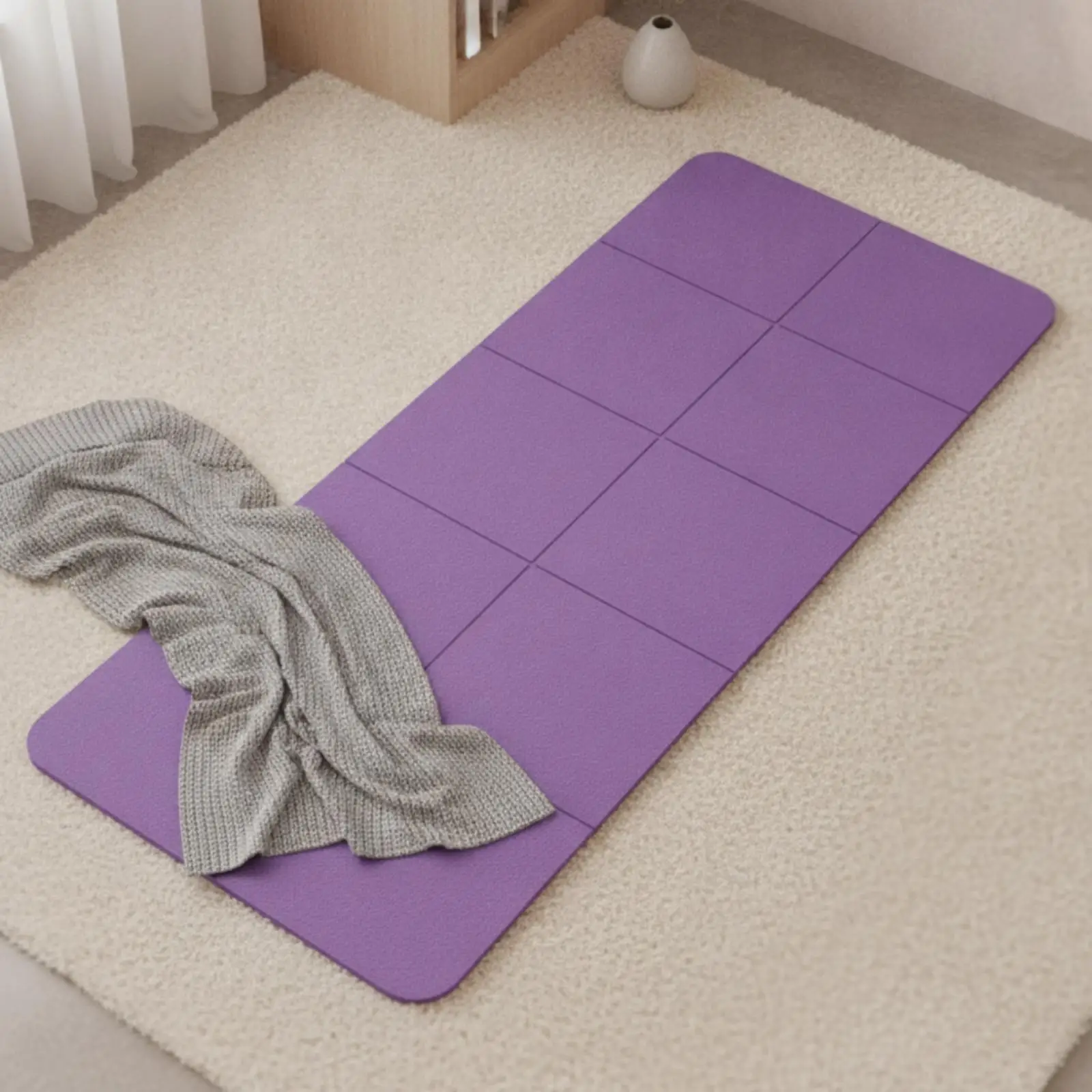 Foldable Mat with Carry Bag Dense Folding Exercise Mat for Rest Time