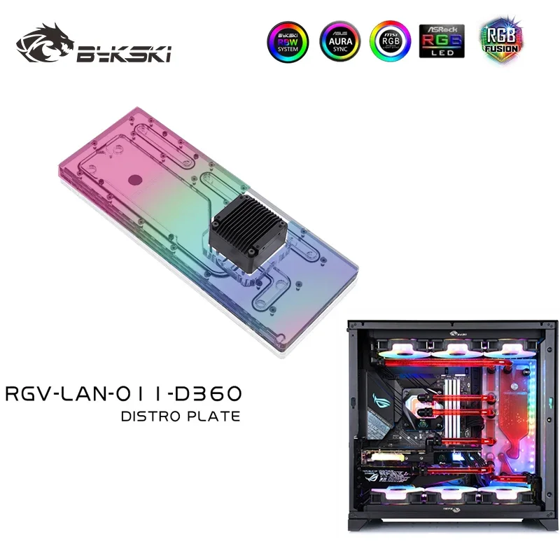 Placa de distribución acrílica Bykski para caja dinámica LIAN LI O11/radiador dual de 360MM/bomba DDC combinada/RGV-LAN-O11-D360