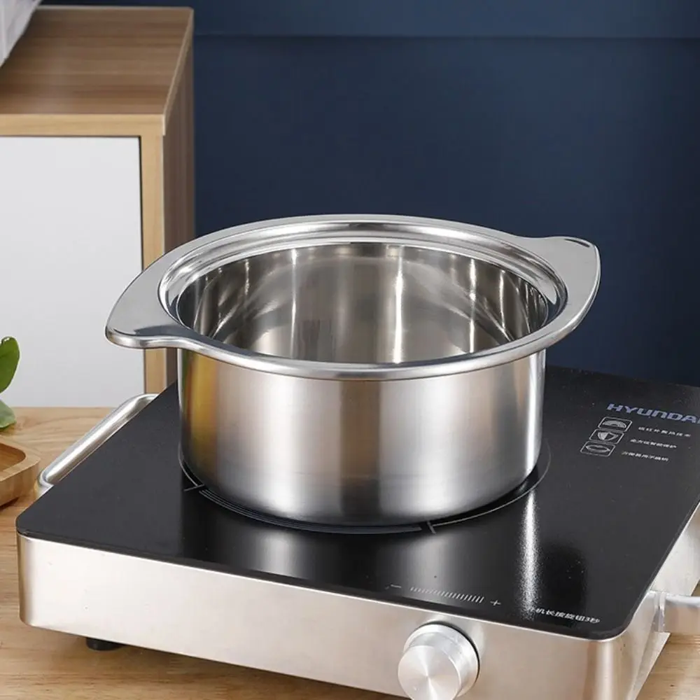 One Person Cooking Boiling Pot Stainless Steel Multi Purpose Stock Pot with Lid 14/15/16/18cm Cookware Hot Pot Kitchen Saucepan