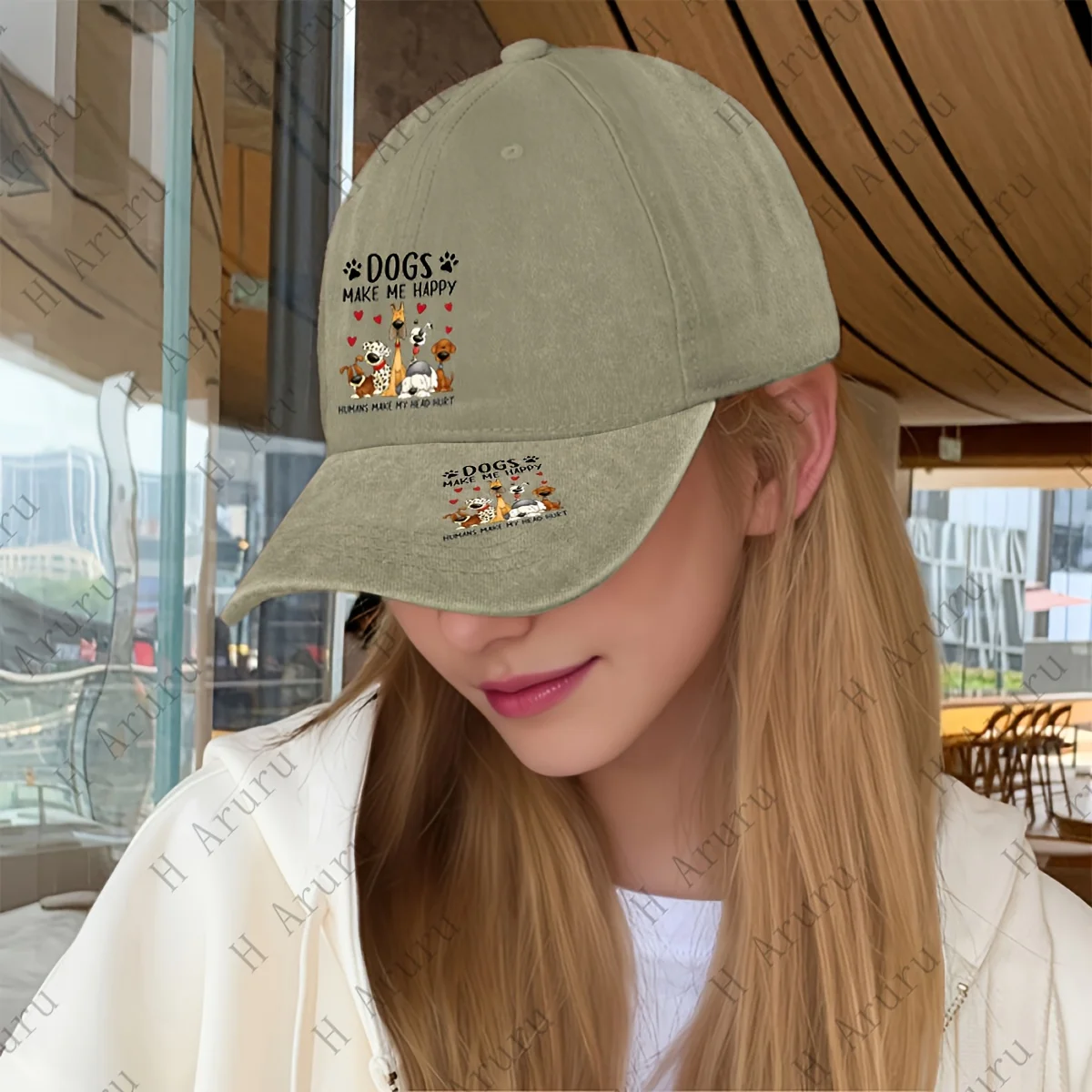 1pc Unisex Sunshade Washable Baseball Cap with Printed 