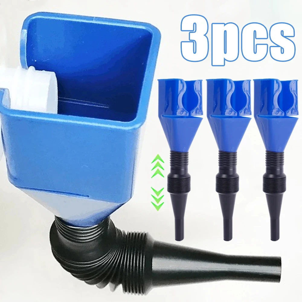 1/3/5PCS Telescopic Car Refueling Funnel Universal Engine Oil Gasoline Filter Transfer Funnels Tool Foldable Portable Funnels