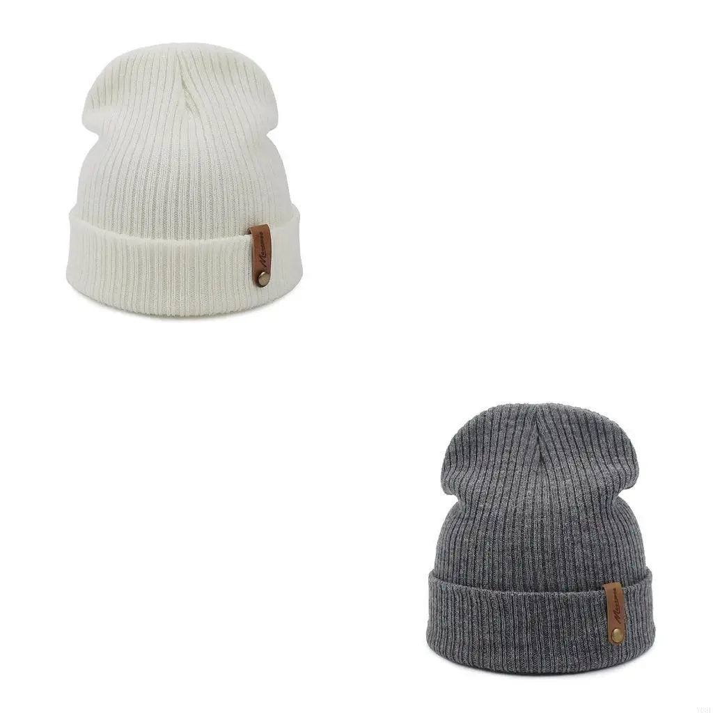 Stylish Streetwear Knitted Hat Winter Warm Acrylic Wool Hat Men Women Teens Hat Y08E