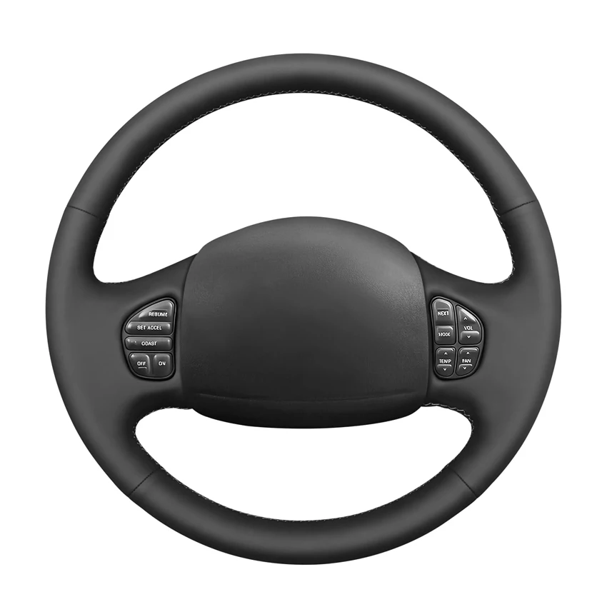 Black Faux Leather Car Steering Wheel Cover for Ford F-250 F-350 F-450 F-550 Excursion 1998-2007