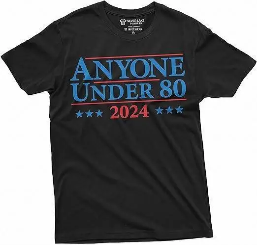 Men's Political Shirt 2024 Election tee Shirt Anyone Under 80 US Elections