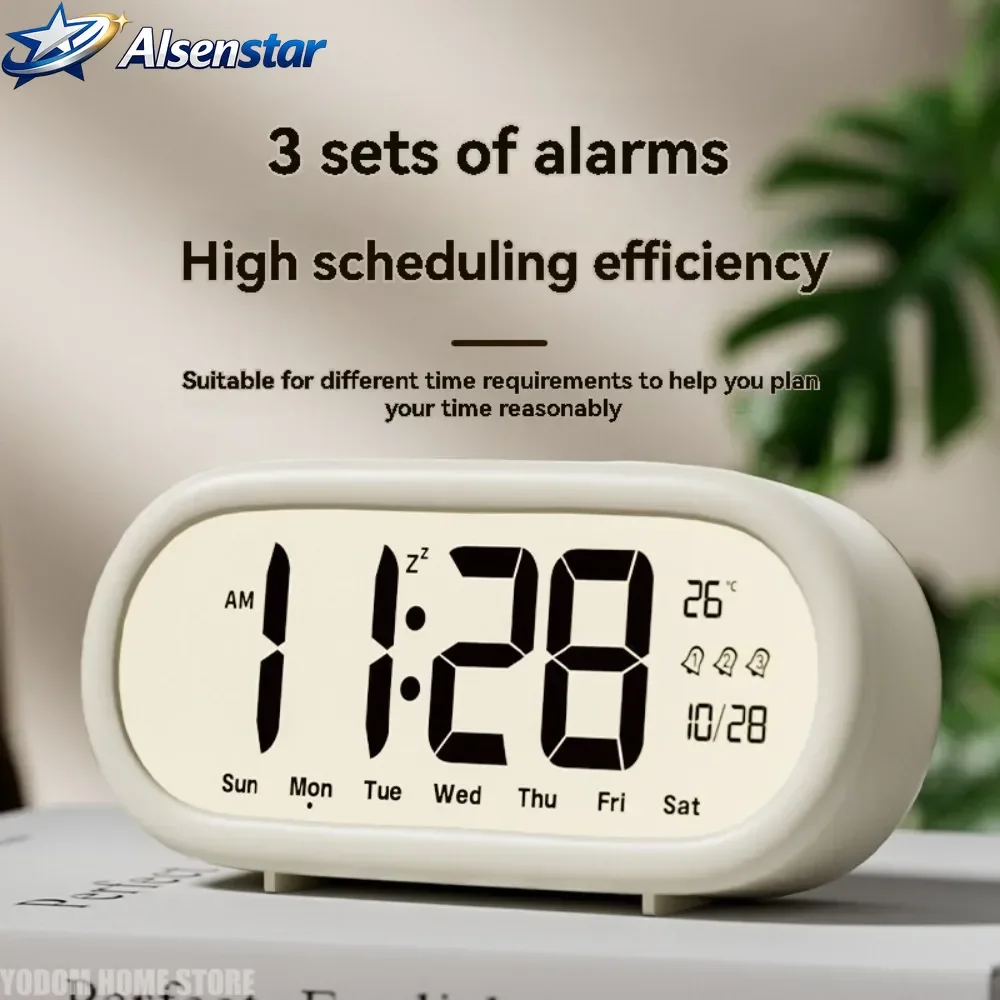 

1PC Alarm Clock for Students Large Screen Clear Numbers New Smart Electronic Clock Desktop Children's Home Products