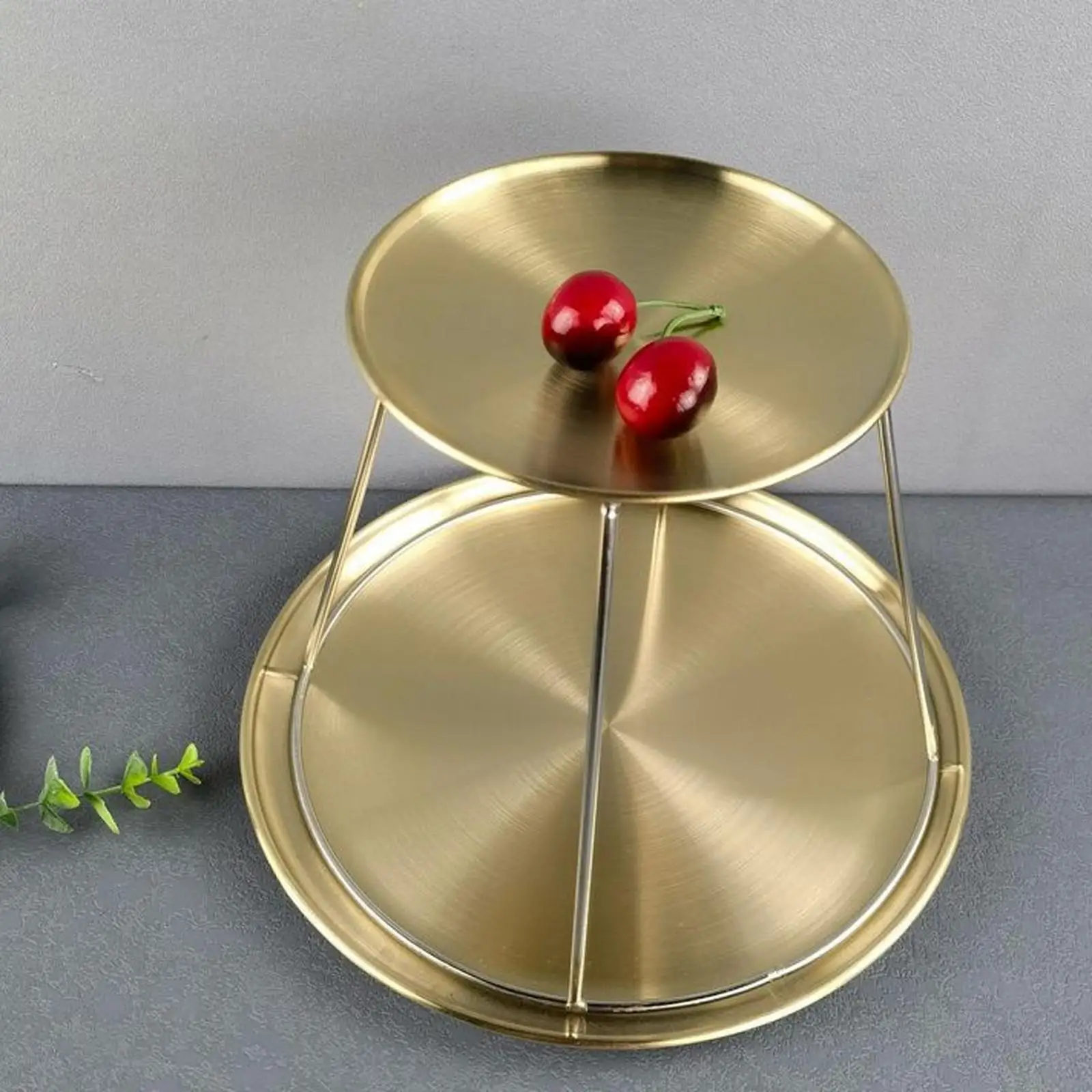 Tray for Snack Plate Holder Round Stainless Steel Plate Holder Fine Workmanship