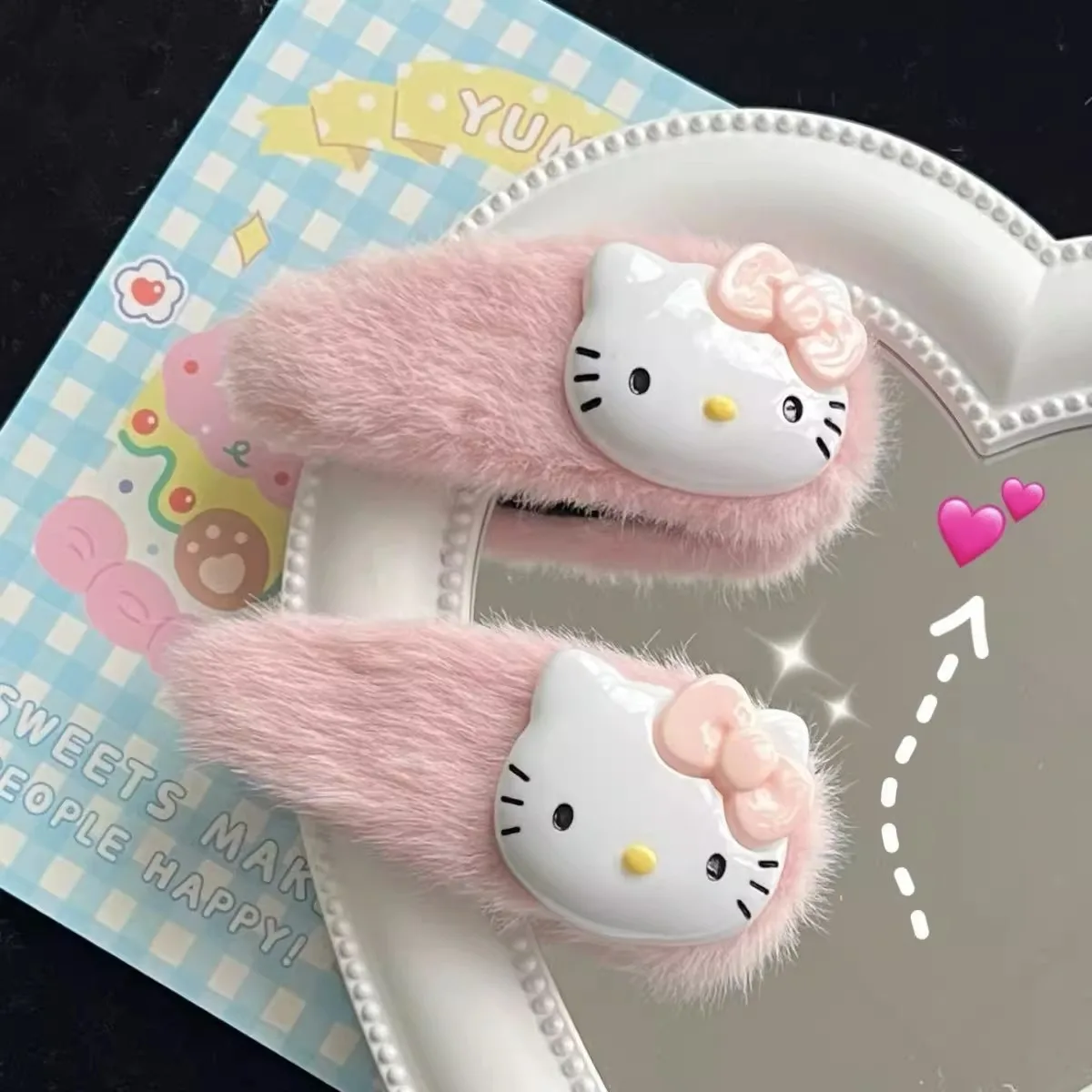 Cute Pink Hairpin Pin Cartoon Hello Kitty Girls Barrettes Bangs Clip Women Girls Hair Accessories Slid Clip Jewelry Gifts image 3