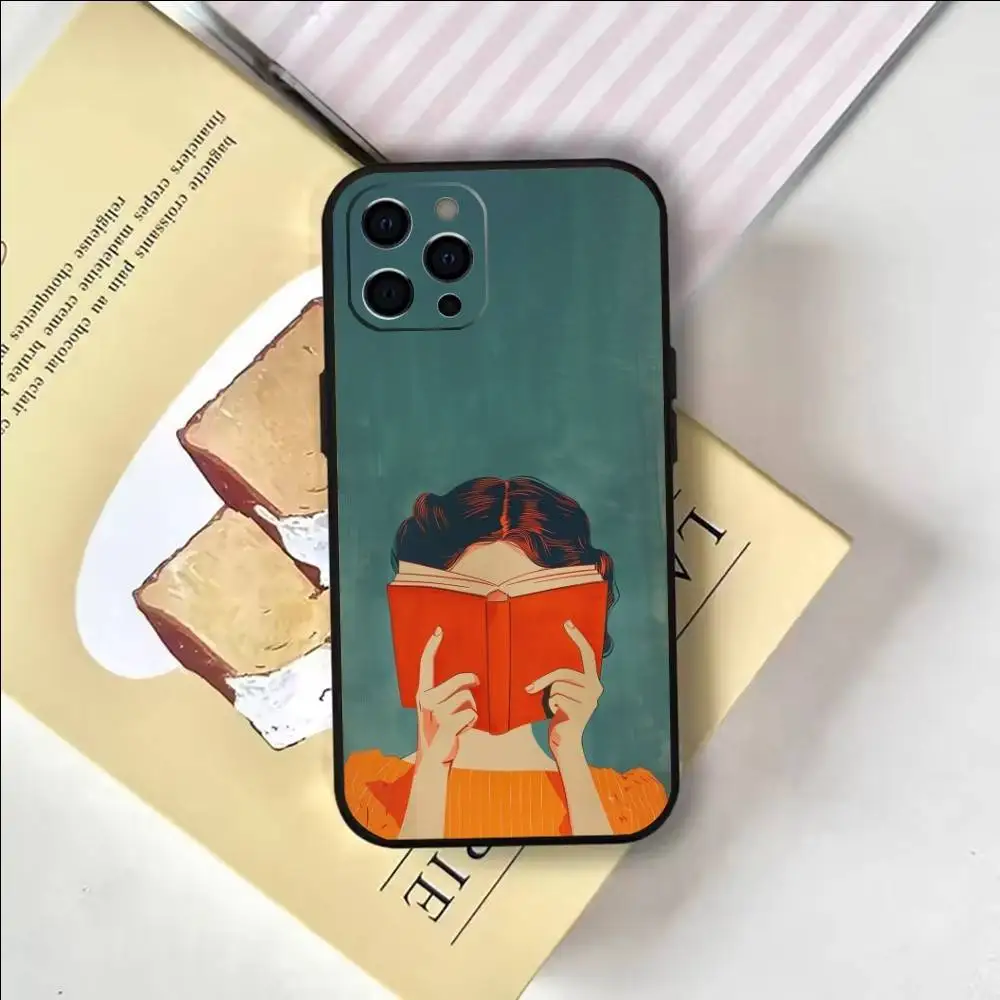 قراءة الكتب التوضيحية حالة الهاتف آيفون 17,16,15,14,13,12,11 زائد، برو، ماكس، XS غطاء سيليكون لينة #3