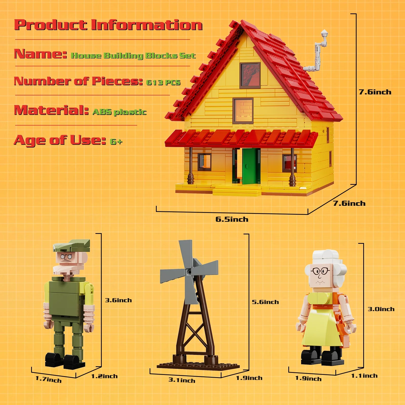 MOC Farm Windmill Cottage Building Blocks Set Odwaga The Cowardly Dog's House Brick Block Architecture Model Zabawka dla dzieci Prezent