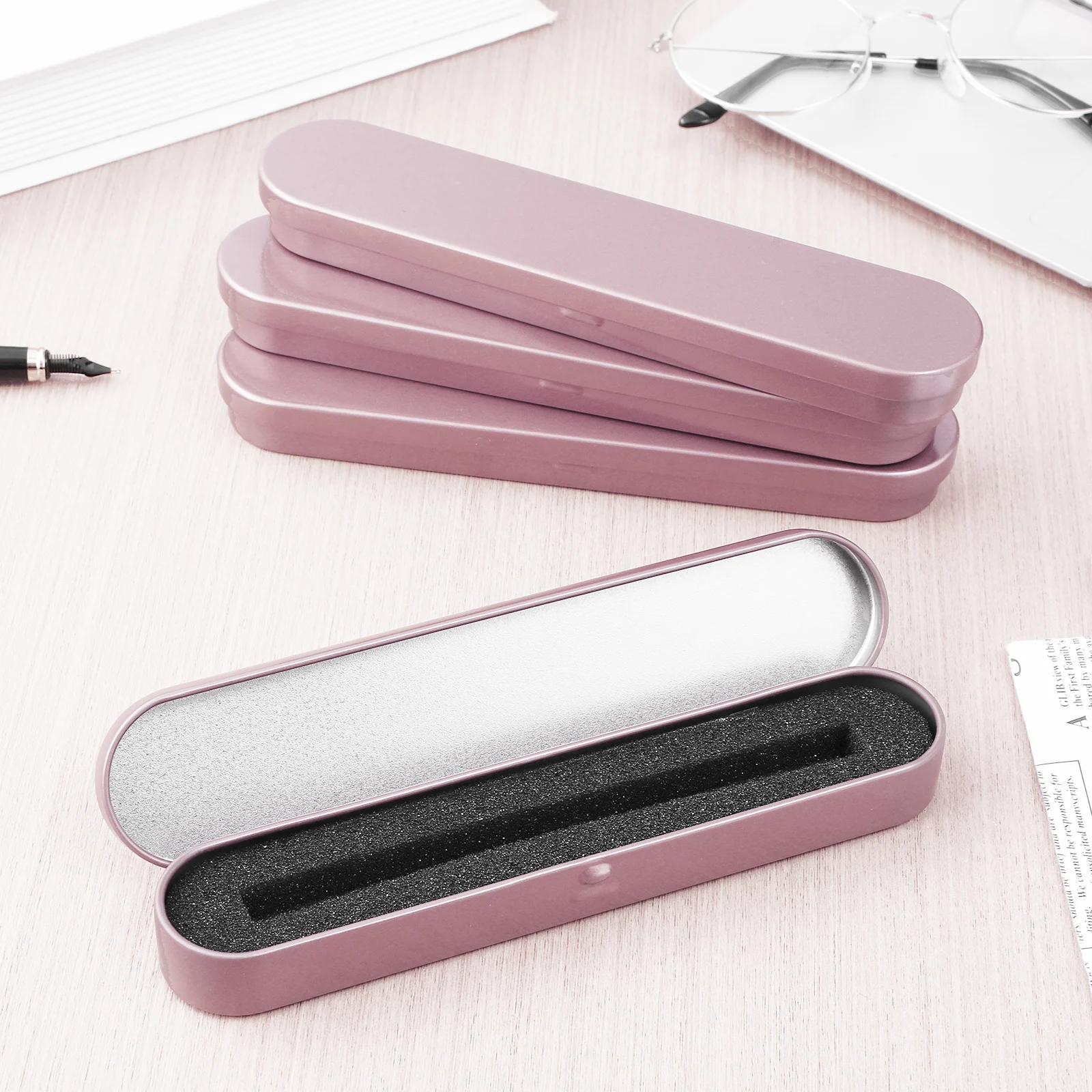 

4 Pcs Jewelry Box Pencil Case Pens Present Cases Metal Gift Boxes Aesthetic Stationery