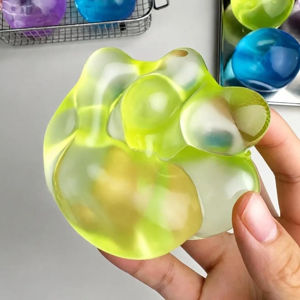 Soft Coconut Oil Round Stress Ball Stress Relief Petrolatum Material Squeeze Sensory Fidget Ball Shapeable Ultra-transparent