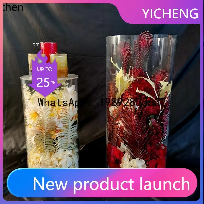 wedding props transparent acrylic round tube party floral decoration ornaments