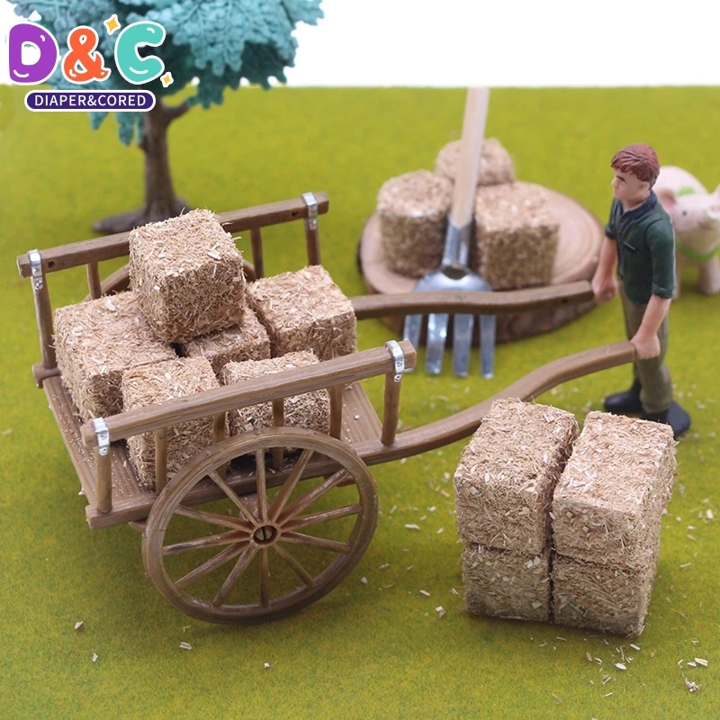 4Pcs 1:12 Dollhouse Simulation Haystack Firewood Pile Model Dollhouse Farm Garden Decoration Dolls House Accessories