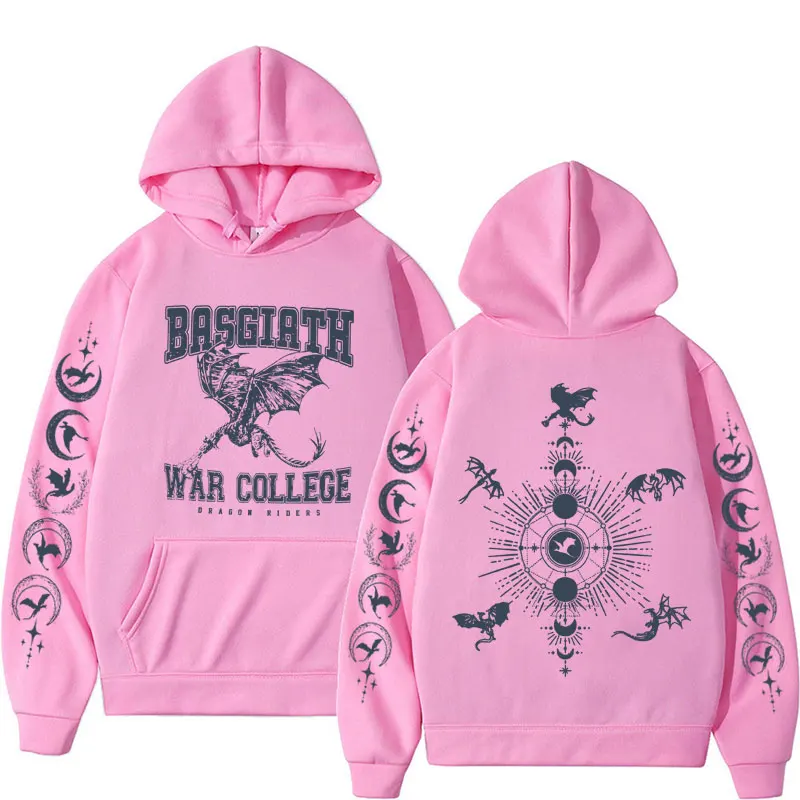 Fourth Wing Double-Sided Hoodies Basgiath War College Bookish Dragon Rider Hoodie Men Women Harajuku Vintage Pullover Sweatshirt