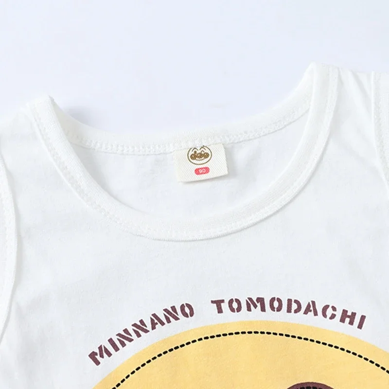 Summer Cartoon Anpanman Baikinman Kids Vest Children Baby Boy Girl Sleeveless T-Shirts Cotton Clothes Toddler Tops Tees 1-6 Year