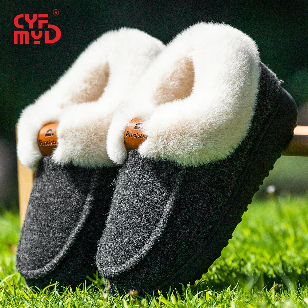 

Winter Platform Slippers for Women Garden Wedge Non Slip Bedroom Warm Memory Foam Living Room High Quality Indoor House Shoes