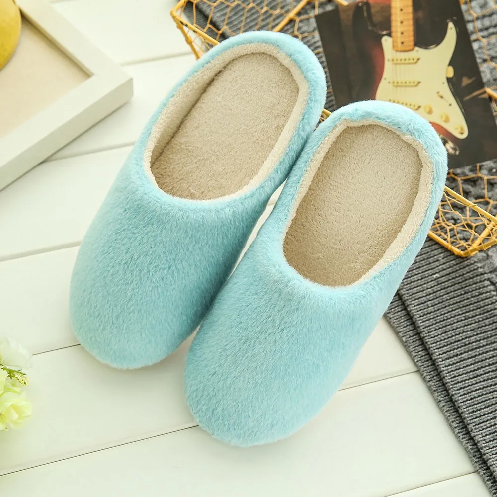 Womens Comfortable Soft Home Winter Slippers Lightweight Slip Floor Warm Bedroom Women\'s Slipper Female Plain Household Slippers