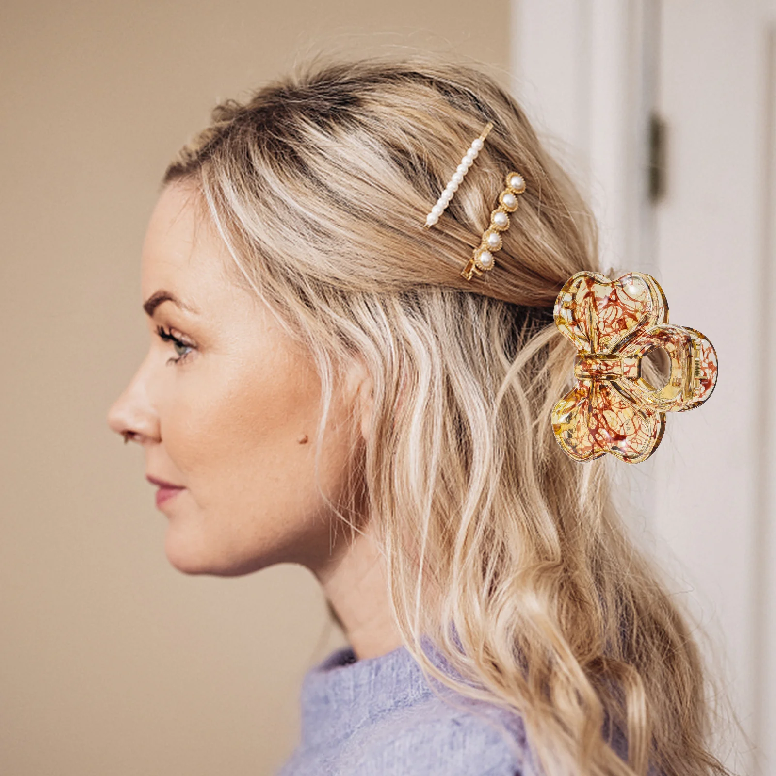 

2pcs High Quality Accessories Women Claw Clips For Women Hair Accessories Decorative Hair Clips Claw Sleek Design Hairstyle