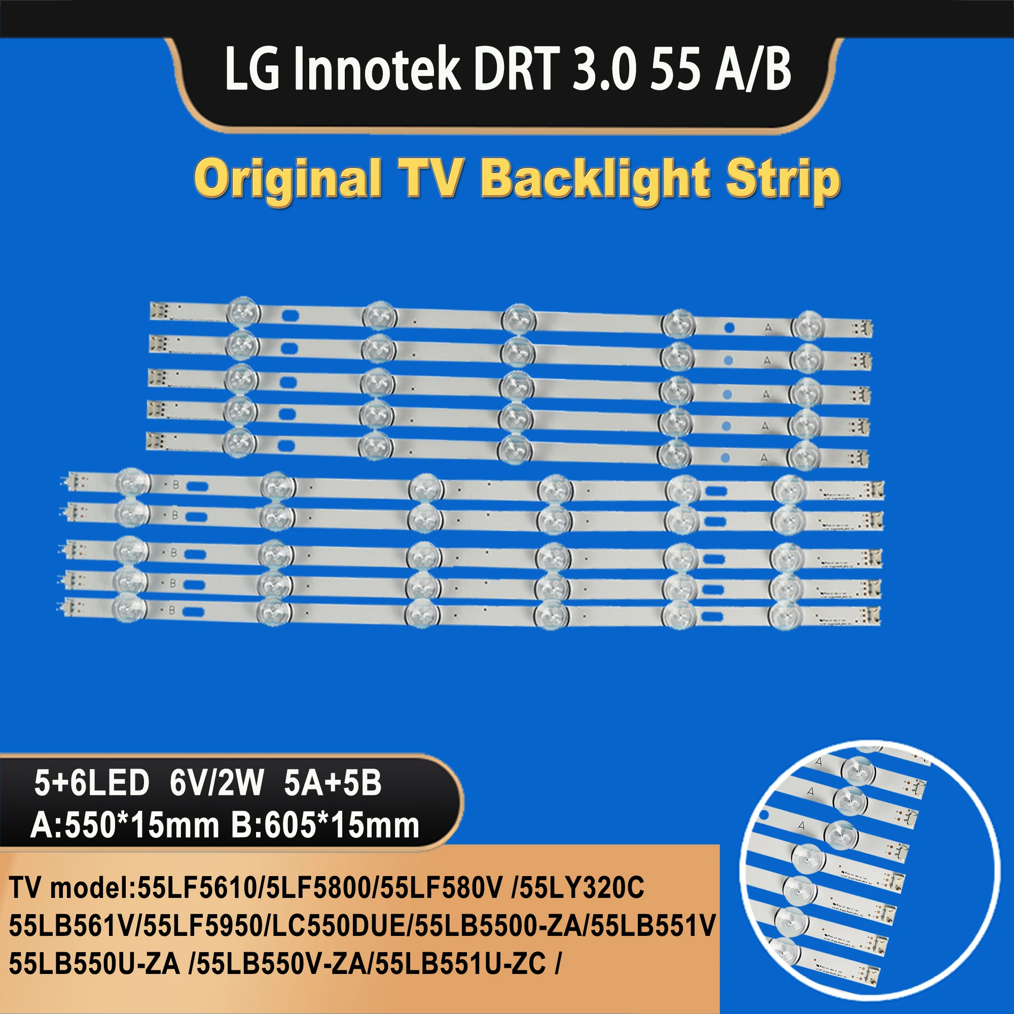 Lg innotek TVバックライトストリップ,DRt 3.0, 55 a,b,55lf5610,5lf5800,55lf580v,55ly320c,55lb561v,55lf5950,テレビ