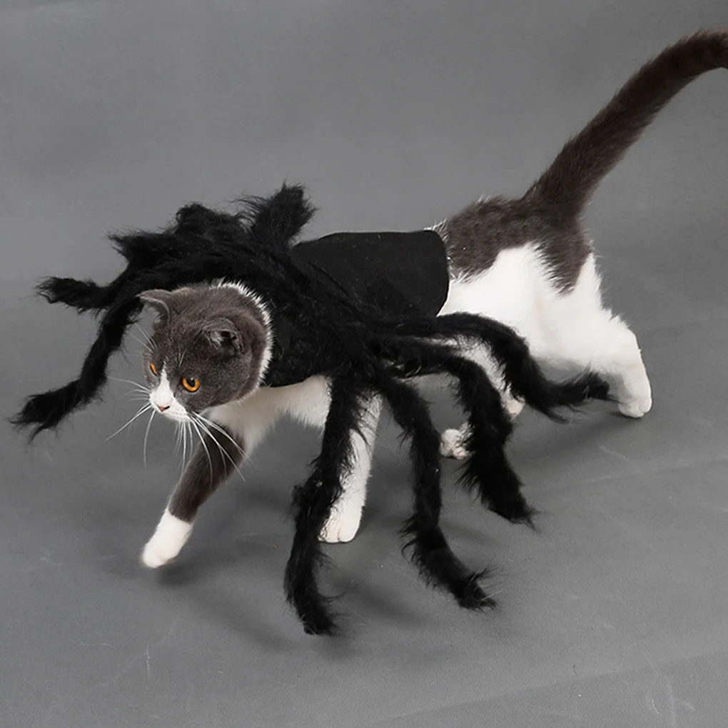 Halloween Tarantula Costume Spider Cats Dog Costume with Artificial Spider Legs for Halloween Party Carnival Cosplay Costume