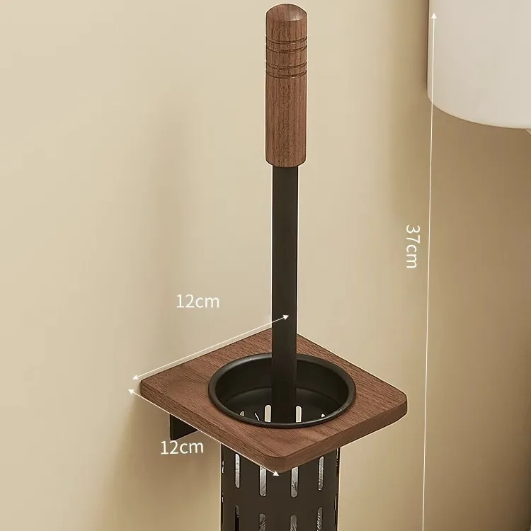 Brosse seau en bois de noyer, sans coins morts dans la salle de bains, support de rangement mural, brosse de nettoyage, accessoires de salle de bains