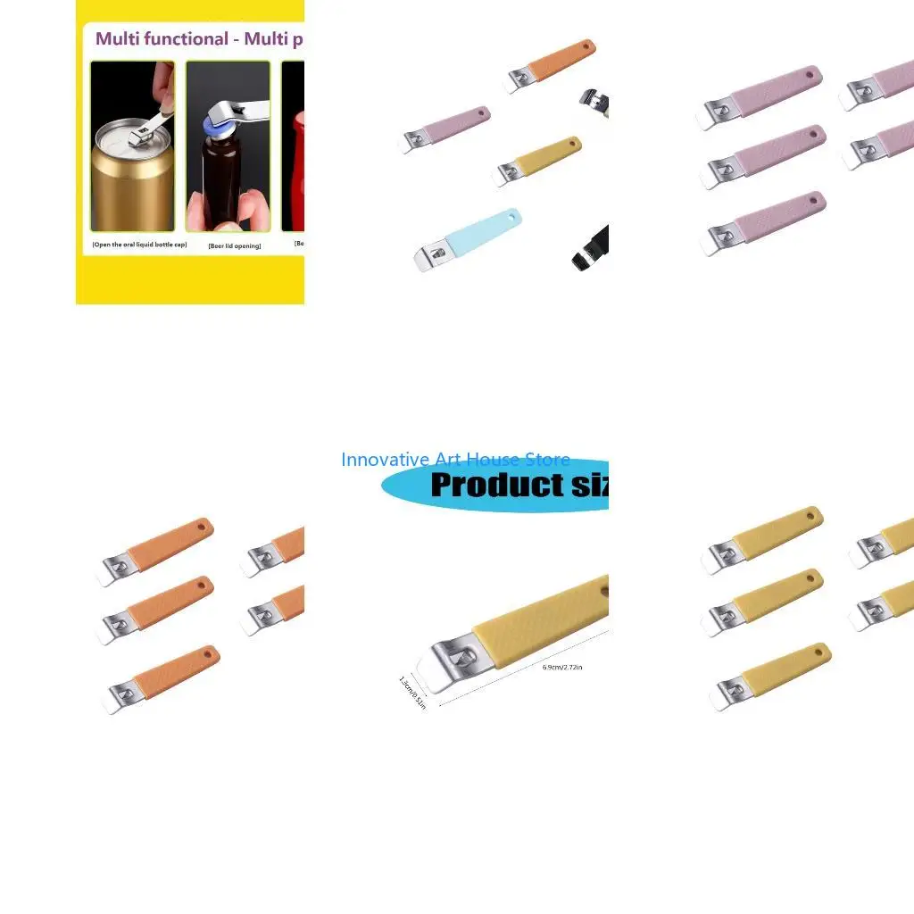 E1PC Pack Of 5 Bottles Top Removers For Aluminum Seals And Metal Caps Smooth Operation With Comfortable Handle Design