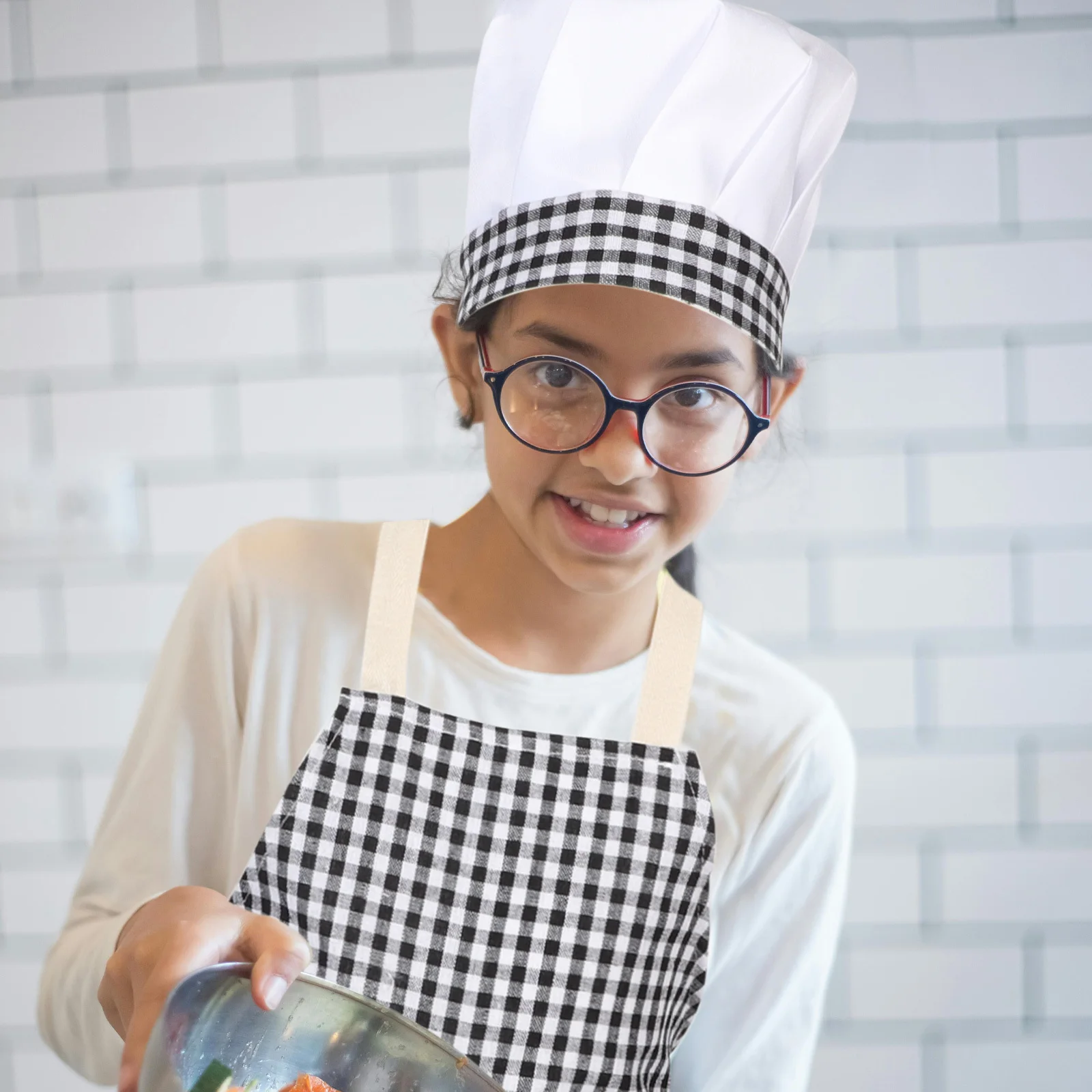 

Chef Children's Uniform Childrens Aprons Cooking Costumes/dance White Polyester