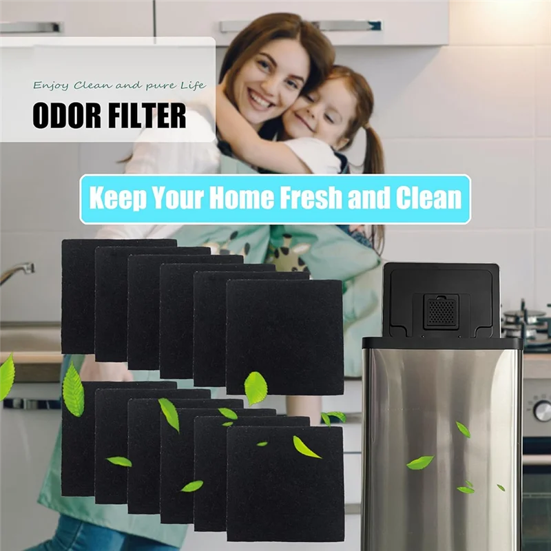 CQMF-12 Pack Replacement Odor Absorbing Filter For SIMPLI-MAGIC Activated Charcoal Deodorizer For Trash Cans, Compost Buckets