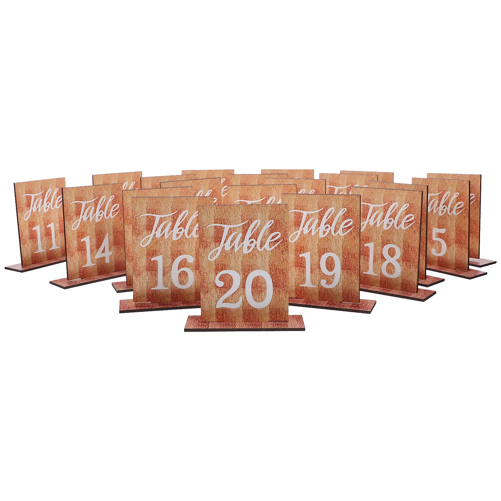 20Pcs Wood Table Number Signs Clear Readable Bold Numbers Rustic Natural Finish for Wedding Party Banquet Restaurant Table