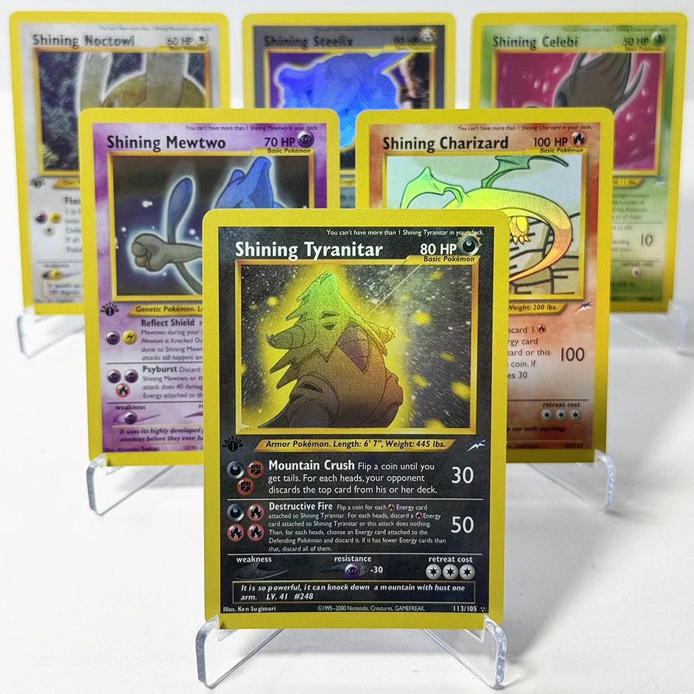 Cartes de jeu en feuille PTCG Neo Destiny 1ère édition PKM Shining Tyranitar/Mewtwo/Charizard # 107 Dark Espeon Dark Gengar Light Dragonite