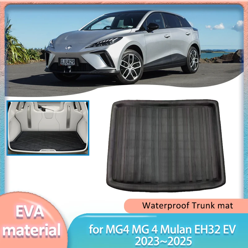 for MG4 MG 4 Mulan EH32 EV 2023~2025 Car Trunk Mat Boot Liner Cargo Floor Tray Luggage Carpet Waterproof Cover Part Accessories