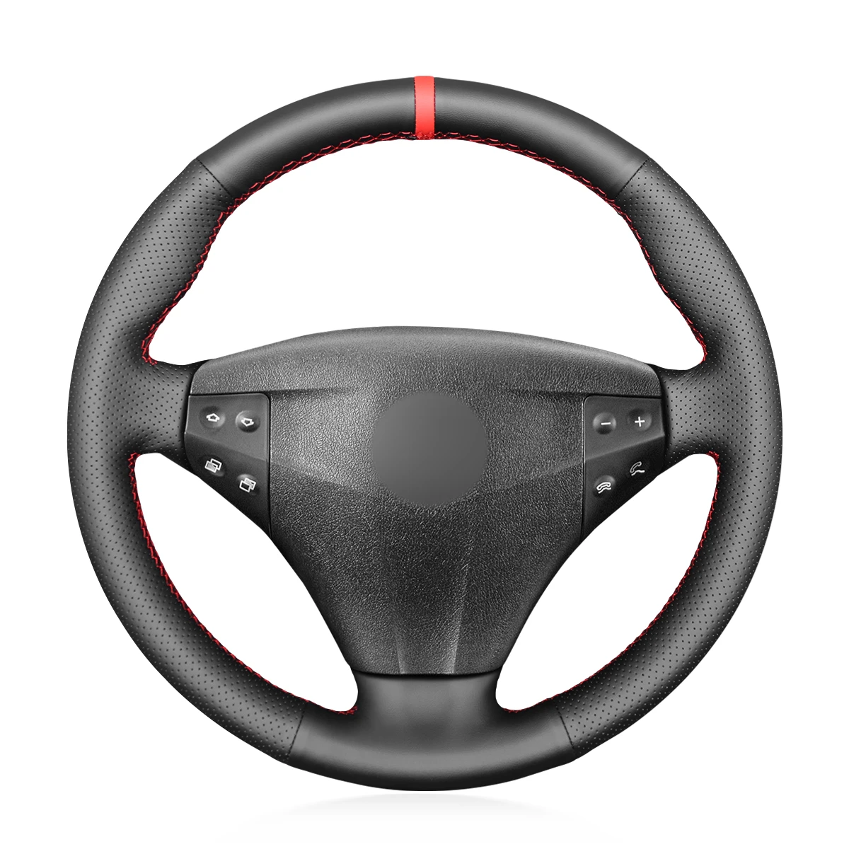 

Mewant Customizable Black Artificial Leather Steering Wheel Cover for Mercedes-Benz C-Class W203 Kompressor 2002-2004