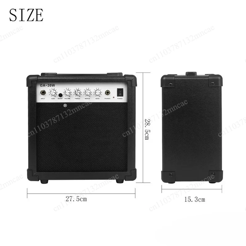 20 Watt Bass Electric Guitar Amplifier Professional Portable Acoustic Guitar Amp Speaker