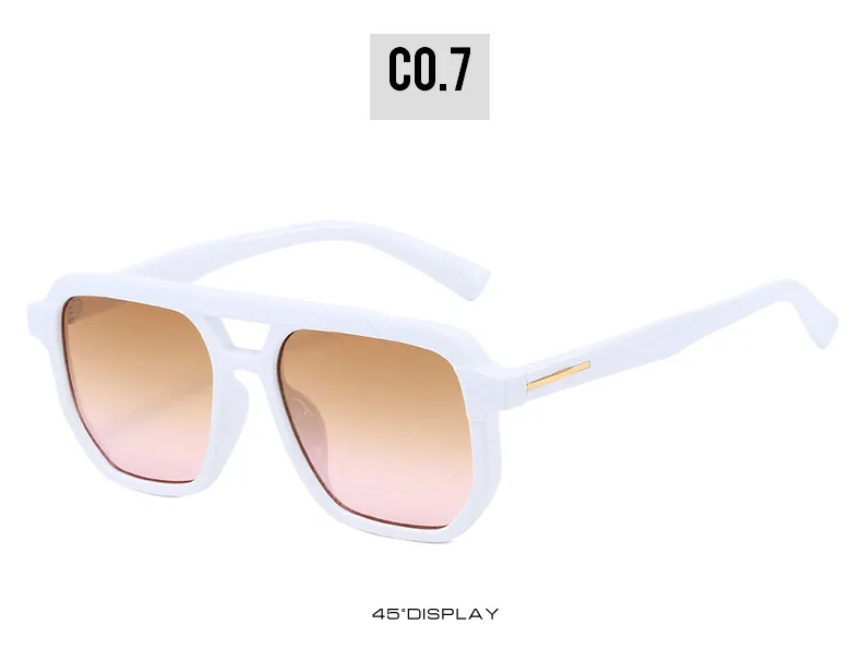 2025 Doppelstrahl-Quadrat-Sonnenbrille für Herren und Damen, Liniendekoration, geeignet für alle Sonnenschutz im Luftfahrt-Stil – Detail 13