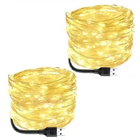 Fairy Lights USB Powered Warm White 20m String Lights for Christmas, Parties, Weddings, Festivals, Bedroom and Table Decoration