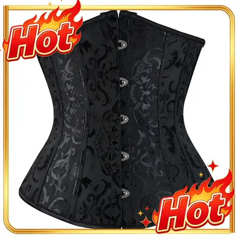 Women Corsets Bustiers Sexy Jacquard Underbust Corset Plastic Bones Korset Basques Shaper Elegant Waist Bustier Top