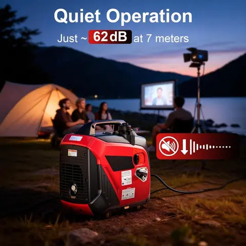 2000W Portable Inverter Generator, Quiet Small Generator for Camping Outdoor, EPA Power Station with CO Minder
