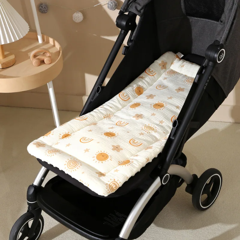 1Pc Soft Breathable Reversible Kids Seat Cushion Cartoon Printed Stroller Pad Multi Scene Universal Children Stroller Accessory