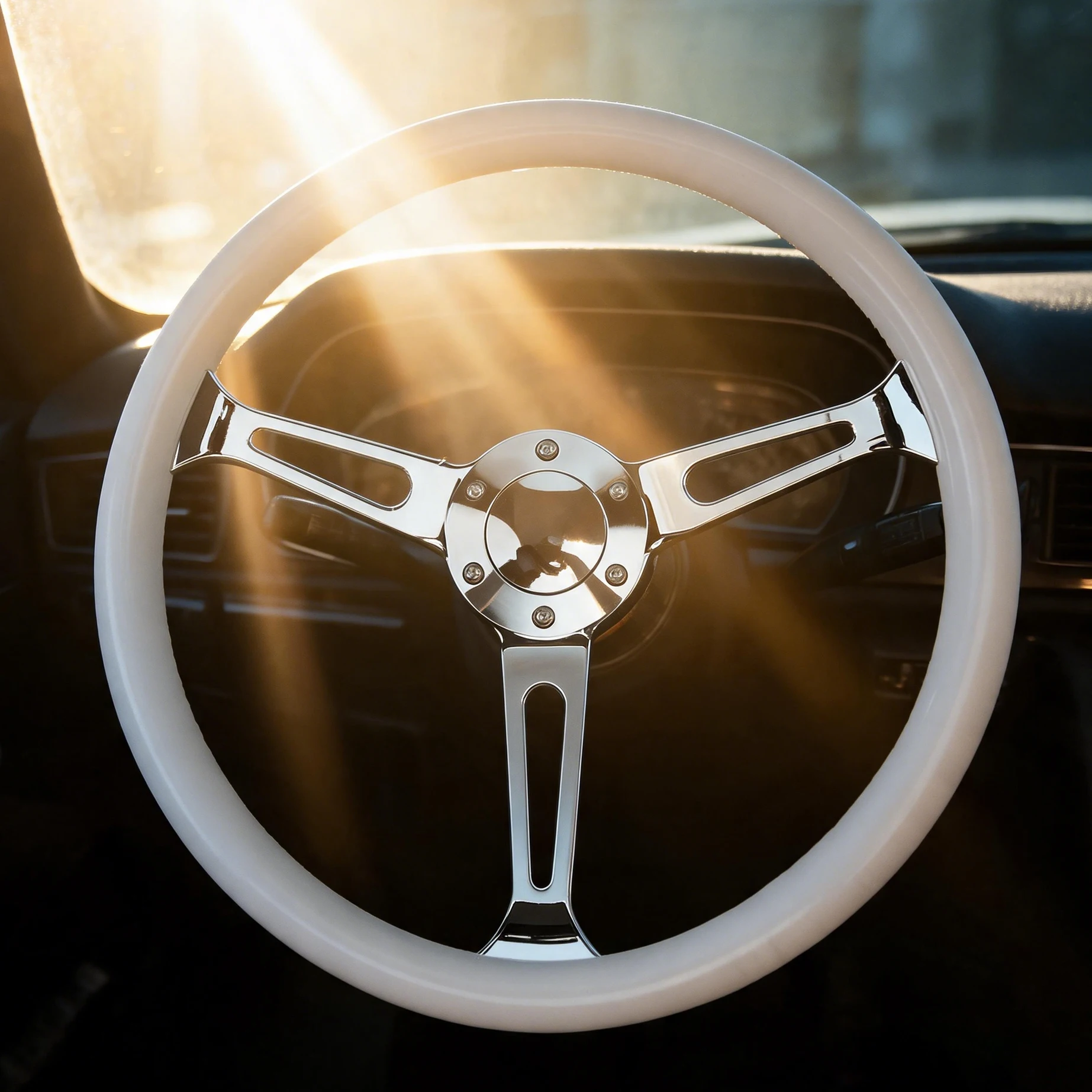 Universal 15inch White Sports Car Steering Sheel 380mm ABS Sports Racing Steering Wheel modified classic car steering wheel