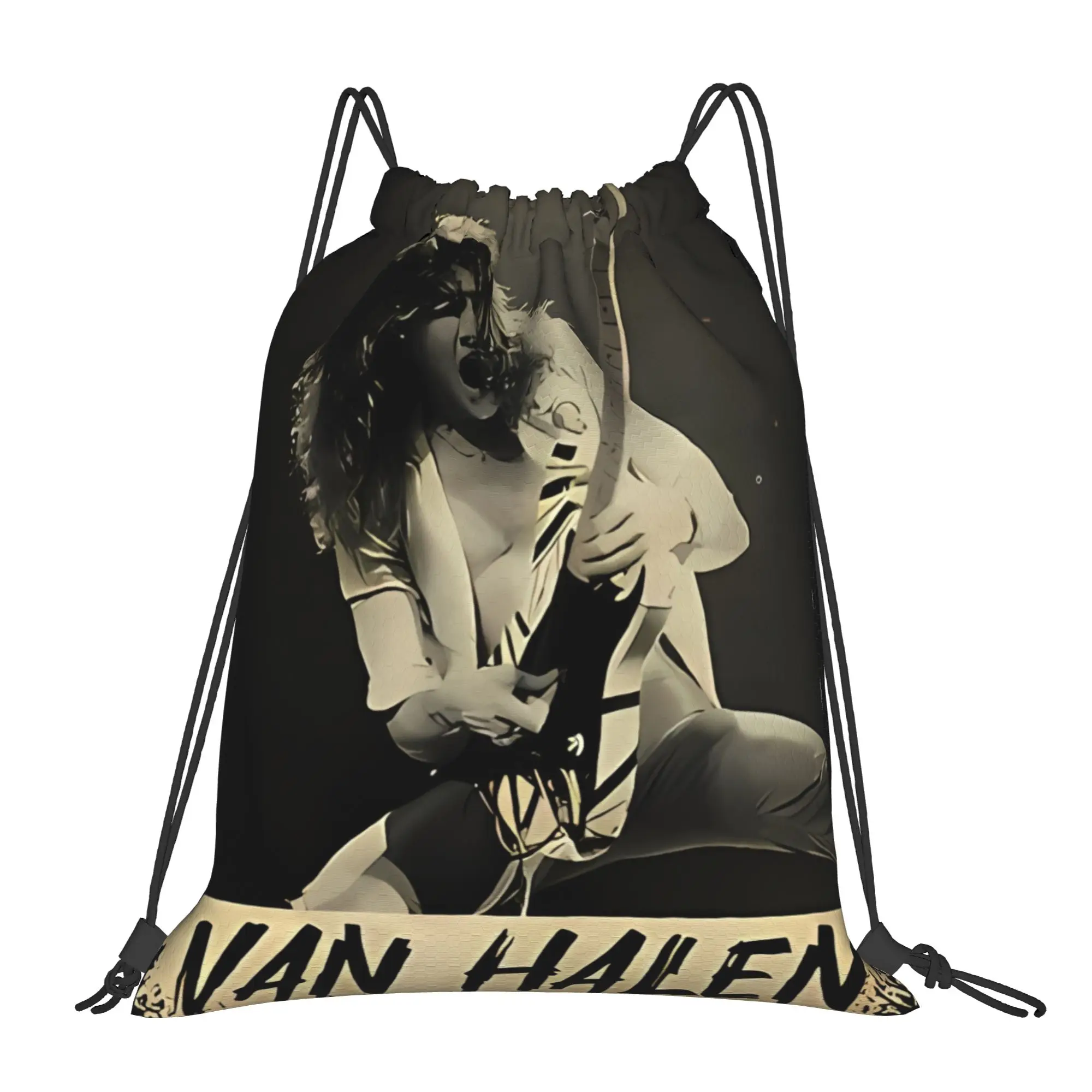 rock band Van Halen Portable Travel Drawstring Bags Riding Backpack gym bag Storage Backpacks