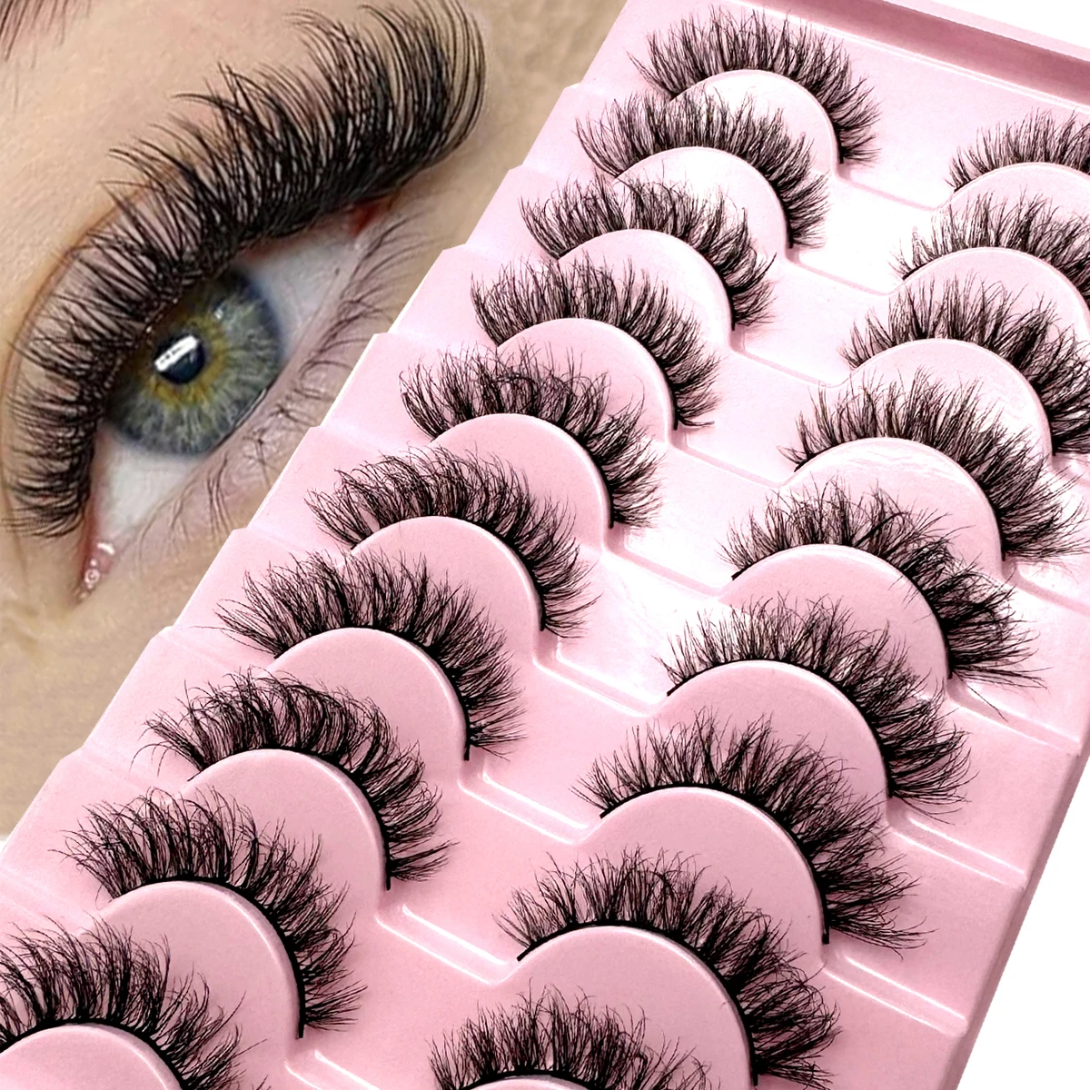 New10 paia soffici ciglia finte visone naturali lunghe estensione ciglia finte fatte a mano volume ciglia 3d trucco finte cils cilios