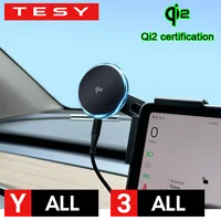 Cargador Inalámbrico Magnético Qi2 de 15W, Soporte para Teléfono con Montaje en Pantalla, Compatible con MagSafe para Tesla Model Y 3 Juniper Launch 2026 2025