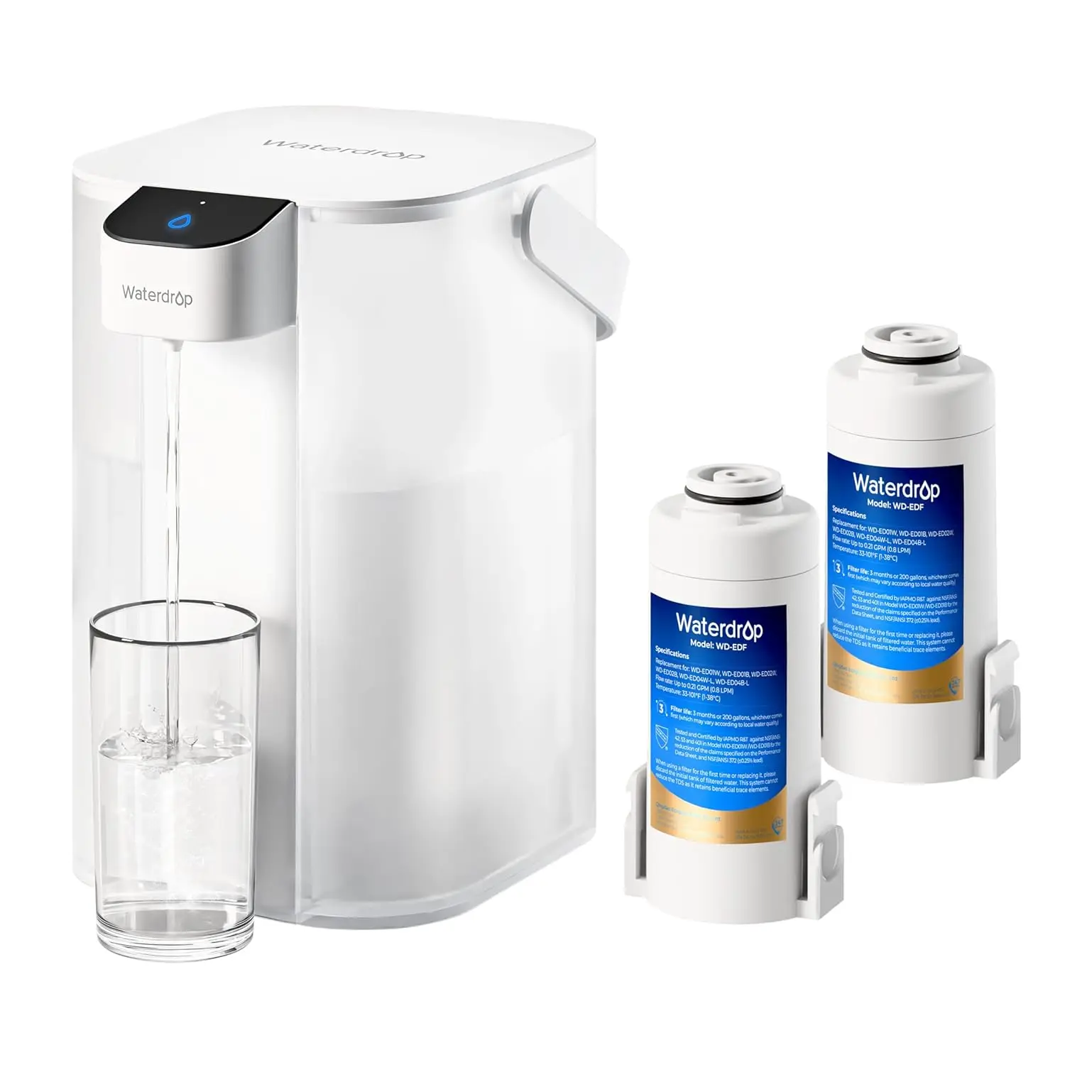 

Rechargeable Water Filter Pitcher, Reduce 99.6% of Lead and 45+ Impurities, 6-Month Electric Water Dispenser, Instant 15-Cup