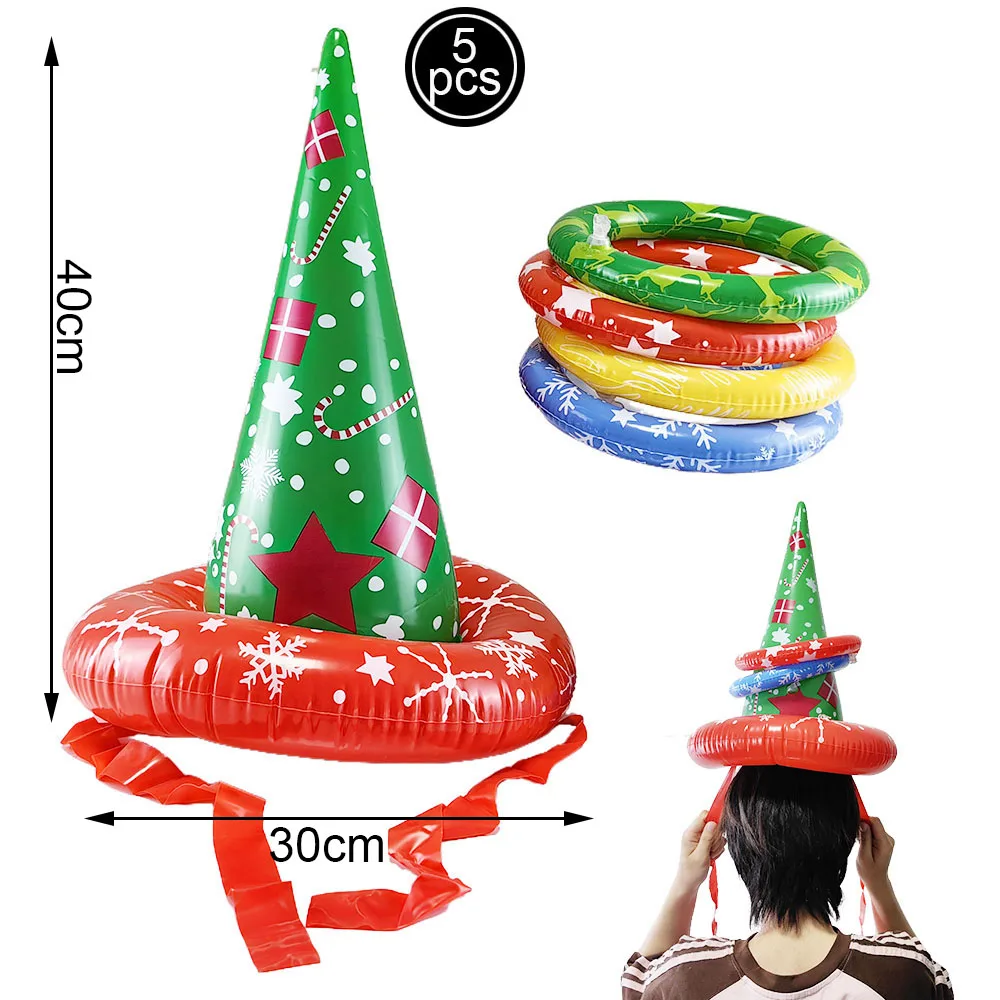 Christmas Games Ring Toss Inflatable Reindeer Antler/Candy Cane/ Nutcrackers Ring Toss Game Christmas Party Decorations Favors