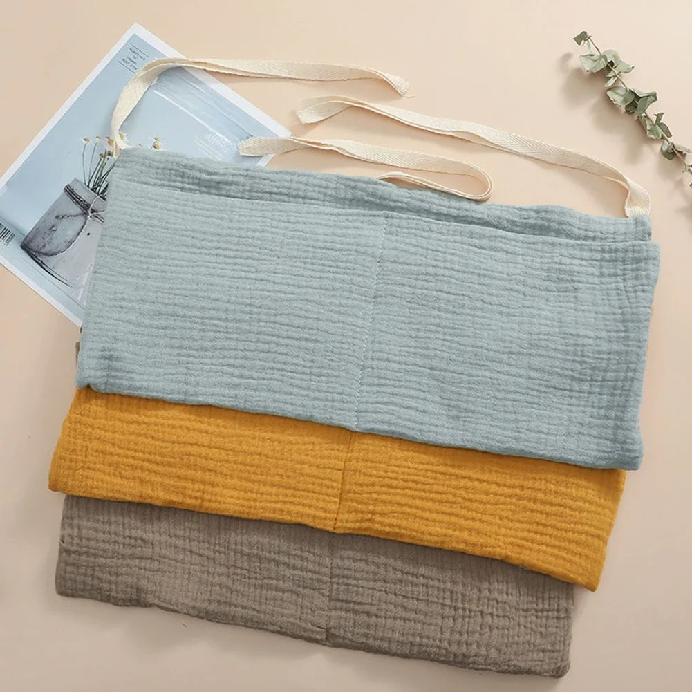 Bolsa de almacenamiento para cuna de bebé, bolsa doble de algodón, organizador de cabecera de cama para recién nacido, ropa de cama para niños, bolsa de juguetes para pañales