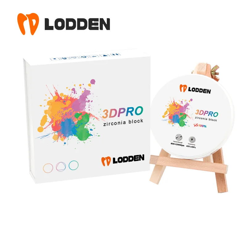 Lodden 3d Pro Zirkon oxid Dental material Mehr schicht iger Farb block 98x18mm Vita16 & BL1-4 für Cad Cam Dental Lab Zirkon oxid Scheibe