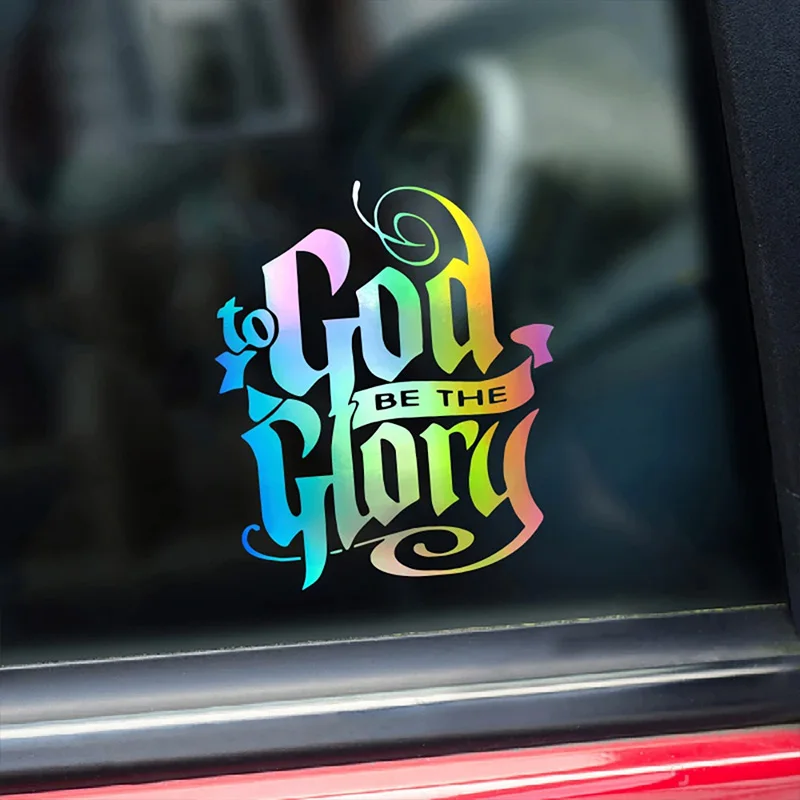 ملصق فينيل مقاس 12.5 × 15 سم "To God Be The Glory"، ملصقات نافذة ذاتية اللصق للشاحنات وملصقات السيارات وأجهزة الكمبيوتر المحمولة
