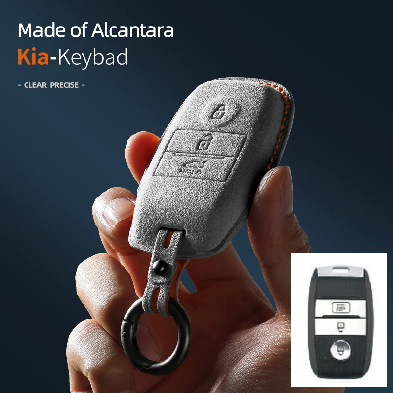 

Alcantara Car Key Case Cover Holder Key Shell Buckle For Kia Sorento SportageR K3 K4 K5 KX3 KX5 KX7 KX1 Accessories