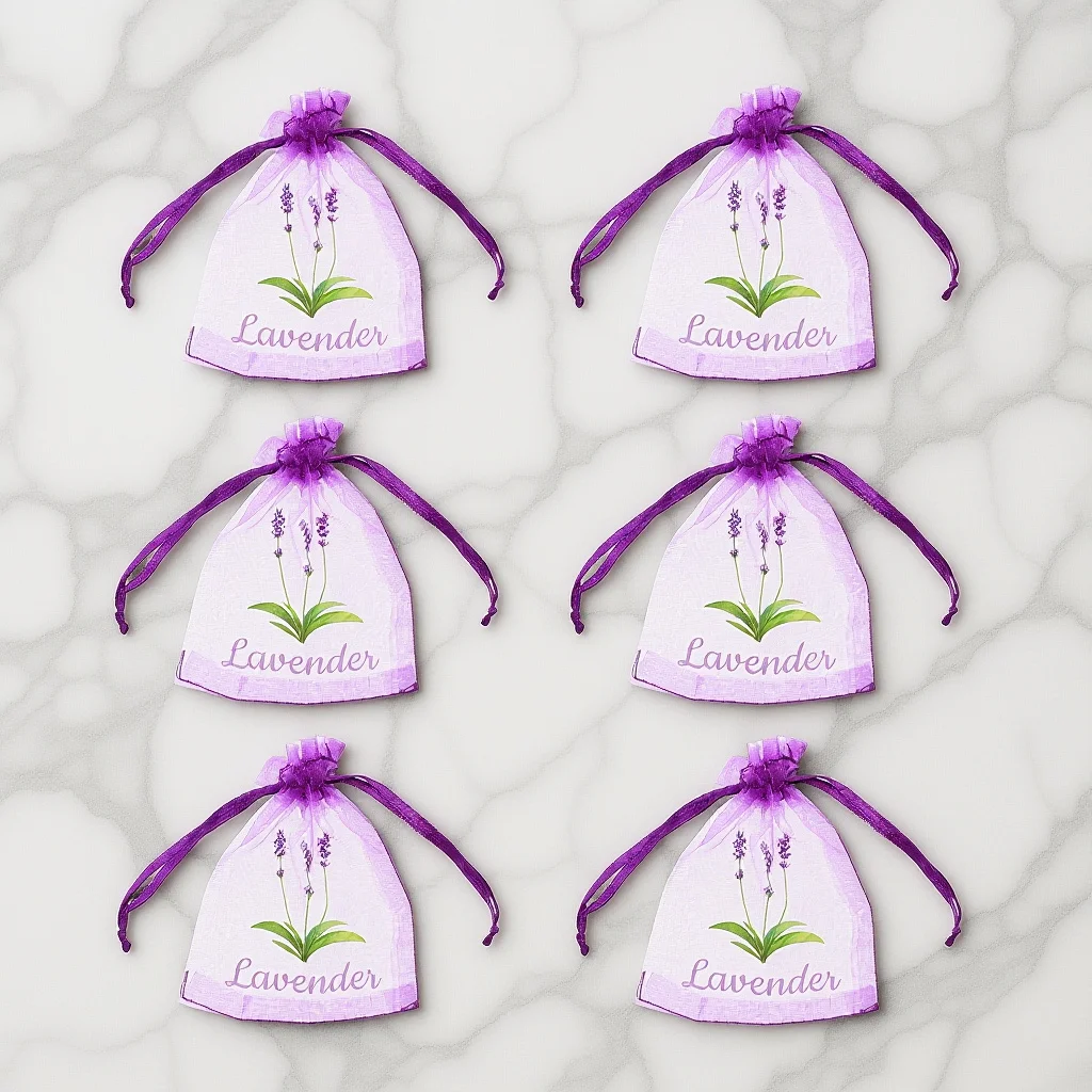 

20Pcs Lavender Sachet Drawstring Bags Empty Breathable Mesh Pouches for Spices Herbs Closet Use Lavender Sachets