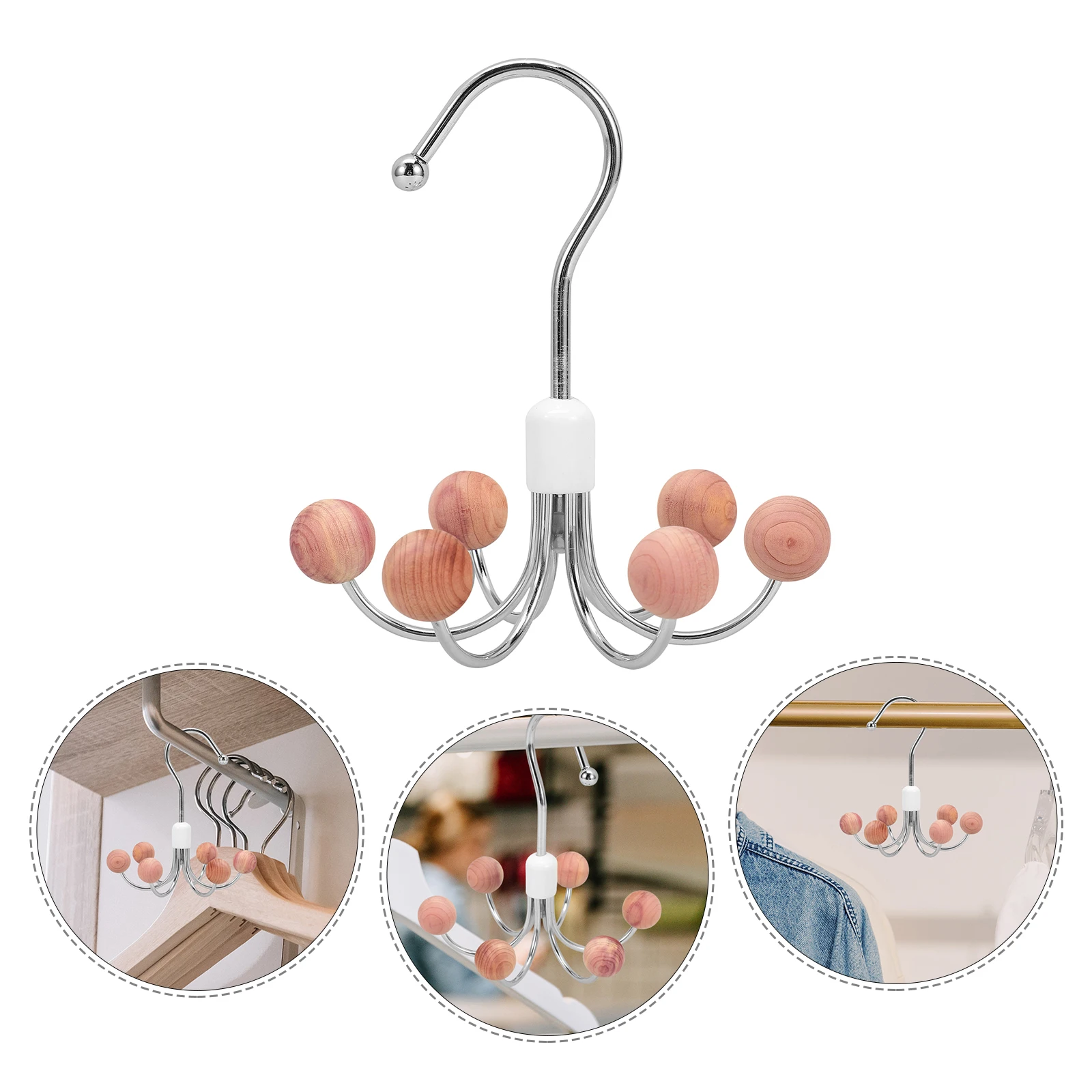 

360 Degree Rotating Hook Swivel Belt Hanger Closet Organizer Storage Rack For Scarf Purse Underwear Household Multi-Functional